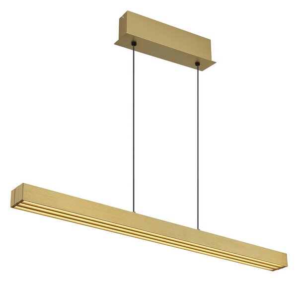 Globo LED lógó lámpa Ethan, sárgaréz színű, 150 cm, kihúzható, dimmelhető, Bronz / antik sárgaréz, Nappali / Étkező, Alumínium, Modern