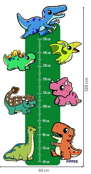 PIPPER. Textil falmatrica "Gyermek mérő - Dinoszauruszok"