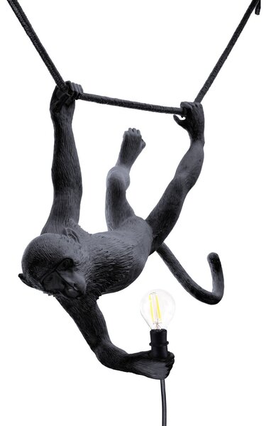Kültéri Lámpa SELETTI, Monkey Lamp, Fekete, Műanyag, Dizájn