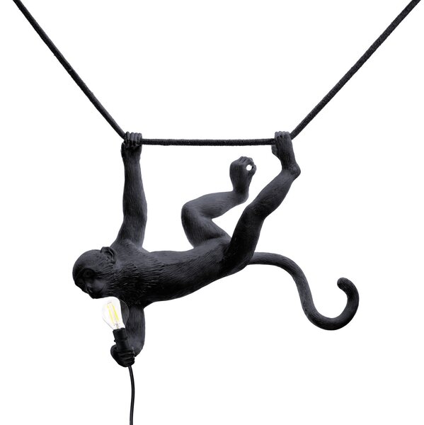 Kültéri Lámpa SELETTI, Monkey Lamp, Fekete, Műanyag, Dizájn