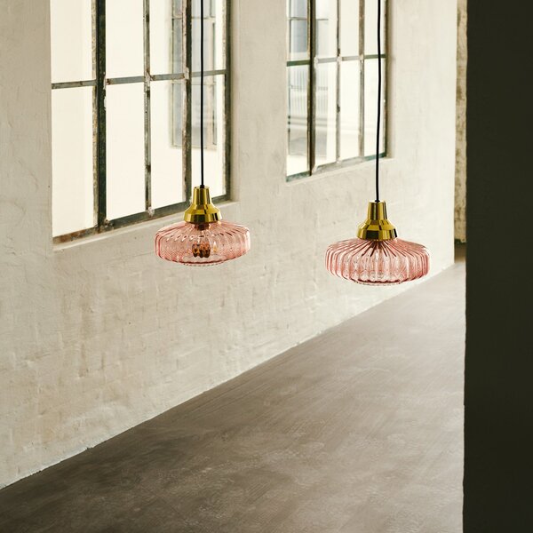 Függőlámpa DESIGN BY US, New Wave Optic, dimmable, Rózsaszín / Rosé, Nappali, Alumínium, Dizájn