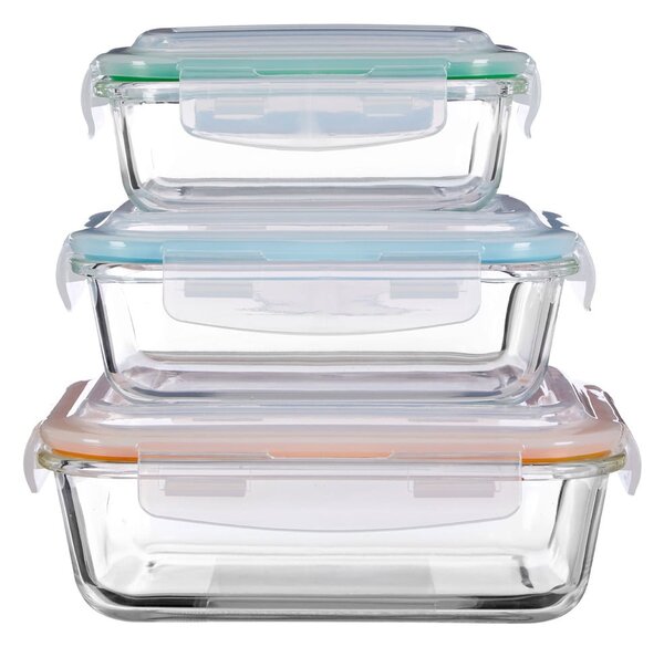 Üveg-szilikon élelmiszertartó doboz szett 3 db-os Freska – Premier Housewares