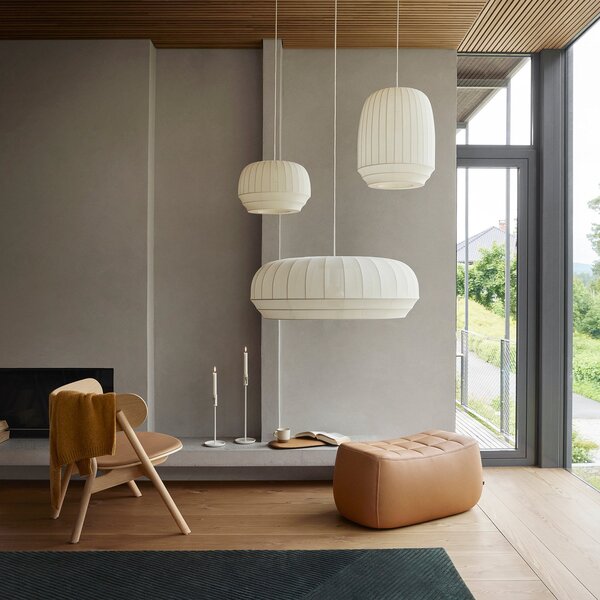 Függőlámpa Northern, Tradition tall, dimmable, Fehér, Nappali, Szövet / Textília, Dizájn