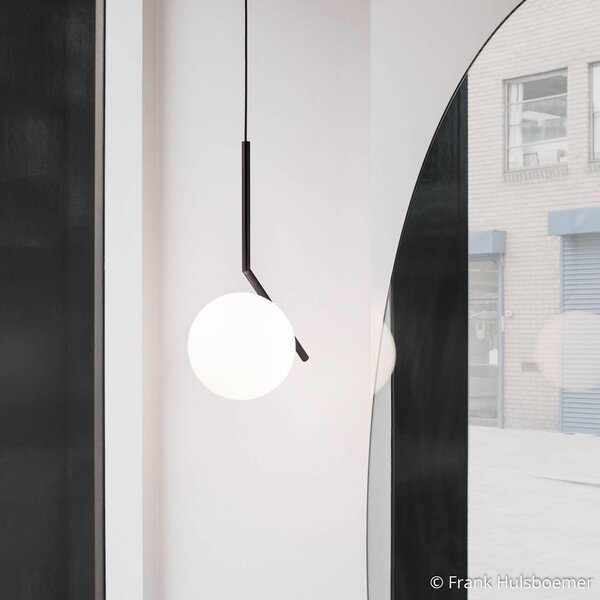 Függőlámpa FLOS, IC S2, dimmable, Fekete, Nappali, Üveg, Dizájn