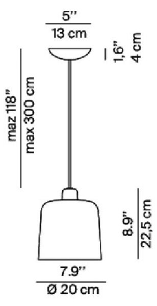 Függőlámpa Luceplan, Zile, dimmable, Fehér, Nappali, Műanyag, Dizájn