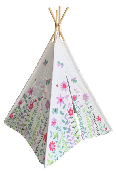 G21 játék - Teepee sátor Tavaszi rét, rózsaszín virágok