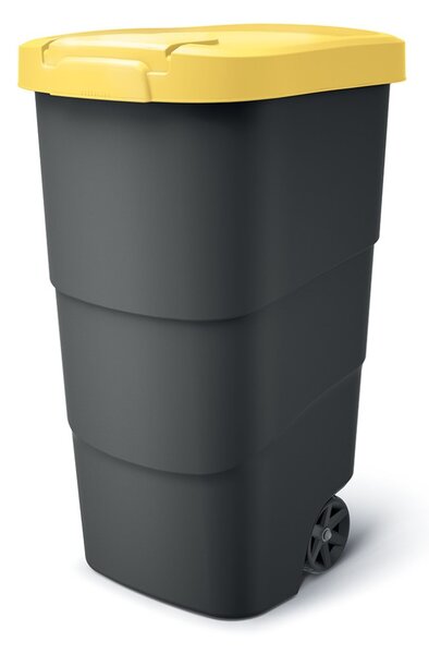 Prosperplast Wheeler 110 l szemetes kuka antracit sárga fedéllel