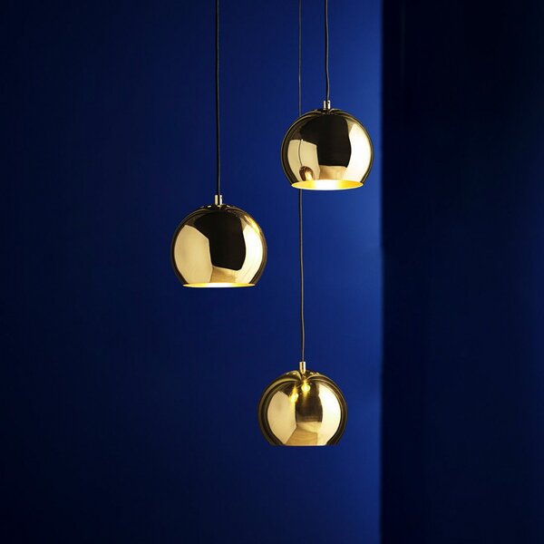 Függőlámpa FRANDSEN, Ball, dimmable, Arany / Sárgaréz, Nappali, Fém, Dizájn