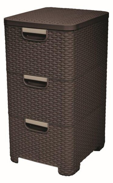 Curver Style 3x14L fiókos polc, sötétbarna