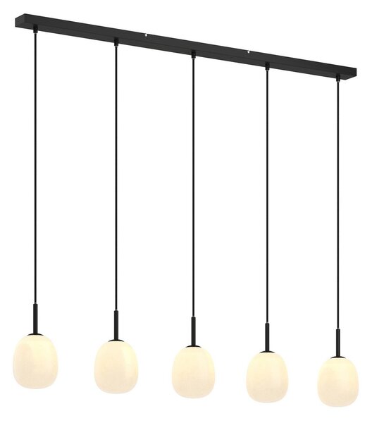 Függőlámpa Lindby, Etiena, dimmable, Fekete, Konyha, Üveg, Modern