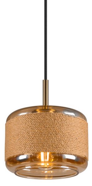 Függőlámpa SLV, Pantilo Rope 19, dimmable, Barna / Rozsdabarna, Nappali, Üveg, Modern
