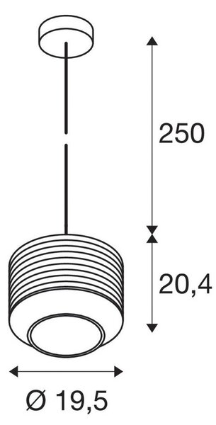 Függőlámpa SLV, Pantilo Rope 20, dimmable, Barna / Rozsdabarna, Nappali, Üveg, Modern