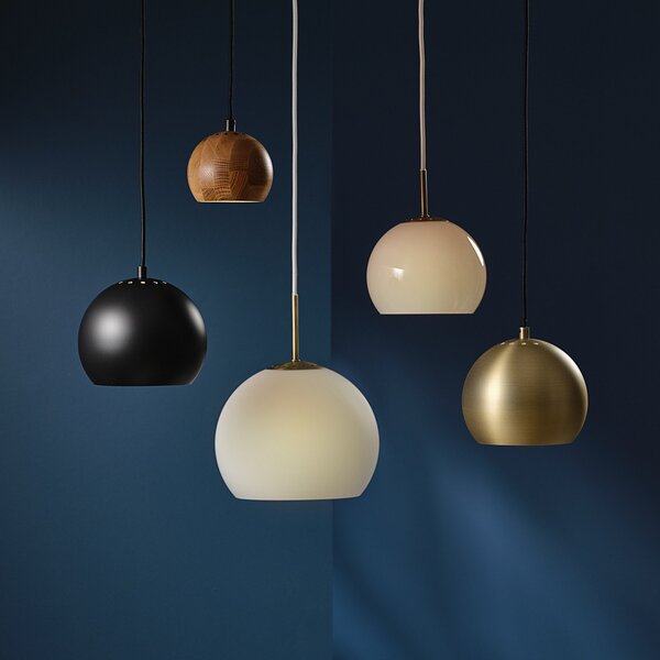 Függőlámpa FRANDSEN, Ball, dimmable, Szürke, Nappali, Üveg, Dizájn