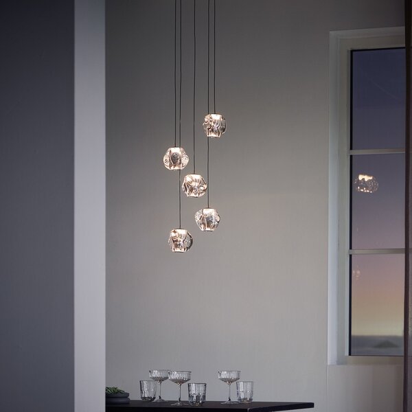 Függőlámpa LOOM DESIGN, Ice Ball, dimmable, Fémes, Nappali, Fém, Modern