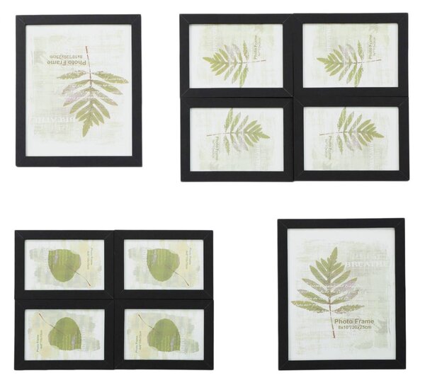 Képkeret 10 darabos készlet, 3 különböző méretben, fekete 28x23x1 cm / 20x15x1 cm / 18x13x1 cm
