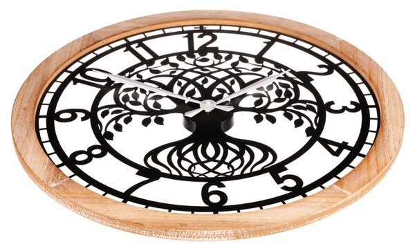 Falióra – 60 cm átmérő, fém és MDF, életfa