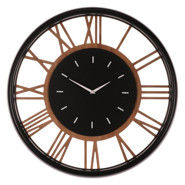 Falióra – 60 cm átmérő, MDF és fém, római számokkal