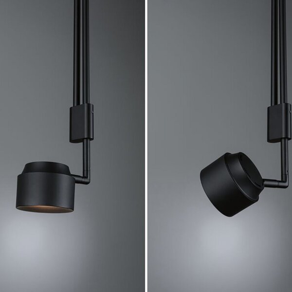 Függőlámpa Paulmann, Puric Pane, dimmable, Fekete, Nappali, Műanyag, Modern