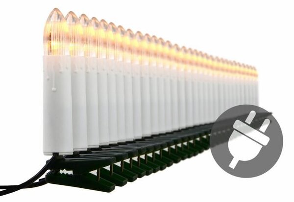 NEXOS Gyertyák karácsonyfára 30 LED zöld kábel meleg fehér
