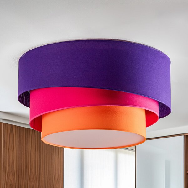 Mennyezeti Lámpa Euluna, Trio Max, dimmable, Lila, Nappali, Szövet / Textília, Modern