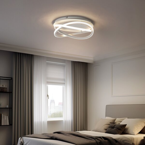 Mennyezeti Lámpa Lucande, Aldric, dimmable, Fehér, Nappali, Alumínium, Modern