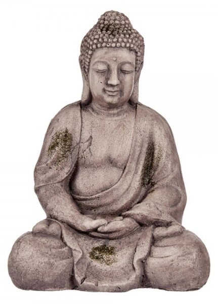 Ibergarden Dekoratív Kerti Figura Buddha Szürke Polyresin (23 x 42 x 30 cm)