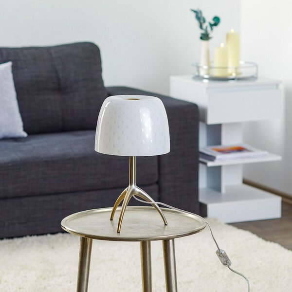 Asztali lámpa Foscarini, Lumiere, Fehér, Nappali, Üveg, Dizájn