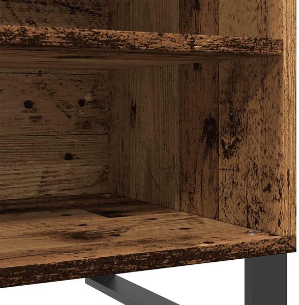 Antik fa színű szerelt fa hanglemezszekrény 84,5x38x48 cm