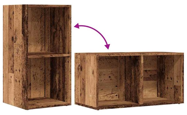 LP antik fa színű szerelt fa tárolódoboz 69,5 x 34 x 36 cm