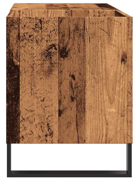 Antik fa színű szerelt fa hanglemezszekrény 84,5x38x48 cm