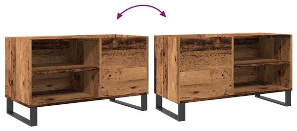 Antik fa színű szerelt fa hanglemezszekrény 84,5x38x48 cm