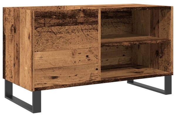 Antik fa színű szerelt fa hanglemezszekrény 84,5x38x48 cm