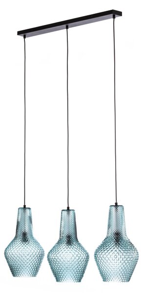 Függőlámpa Lindby, Drakar, dimmable, Kék, Konyha, Üveg, Vintage