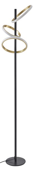Állólámpa Lucande, Madu, dimmable, Fekete, Hálószoba, Műanyag, Modern