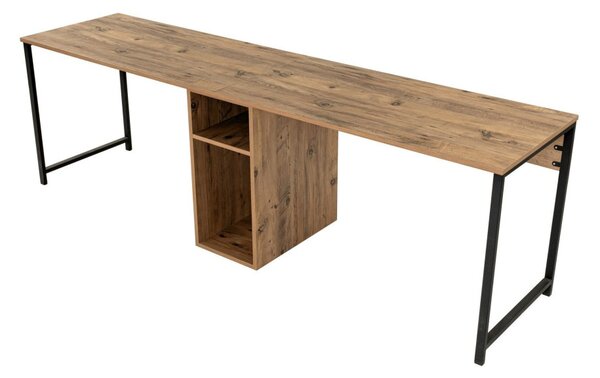 Twin Study Desk - atlanti fenyő/fekete íróasztal