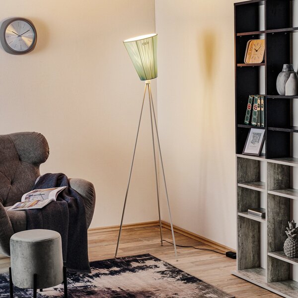 Állólámpa Northern, Oslo Wood, dimmable, Fehér, Nappali, Szövet / Textília, Dizájn