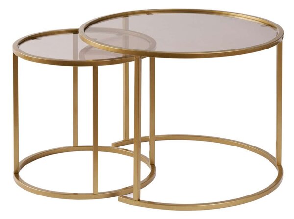 Aurum 60/42 arany dohányzóasztal, bronz üveglappal