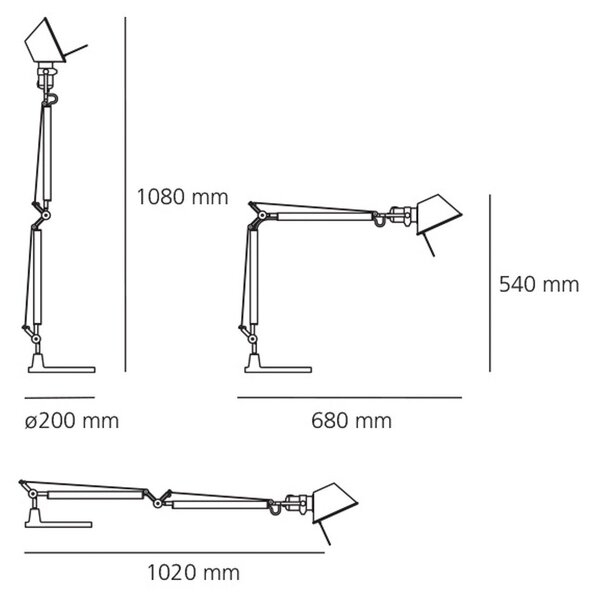 Asztali lámpa Artemide, Tolomeo Mini, dimmable, Fémes, Nappali, Fém, Dizájn