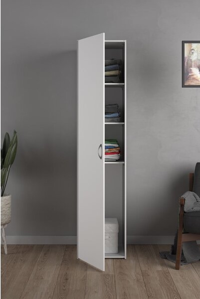 Fehér ruhásszekrény 39x175 cm Space – Tvilum