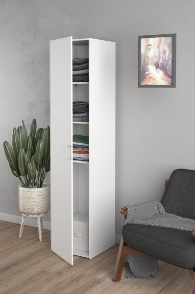 Fehér ruhásszekrény 39x175 cm Space – Tvilum