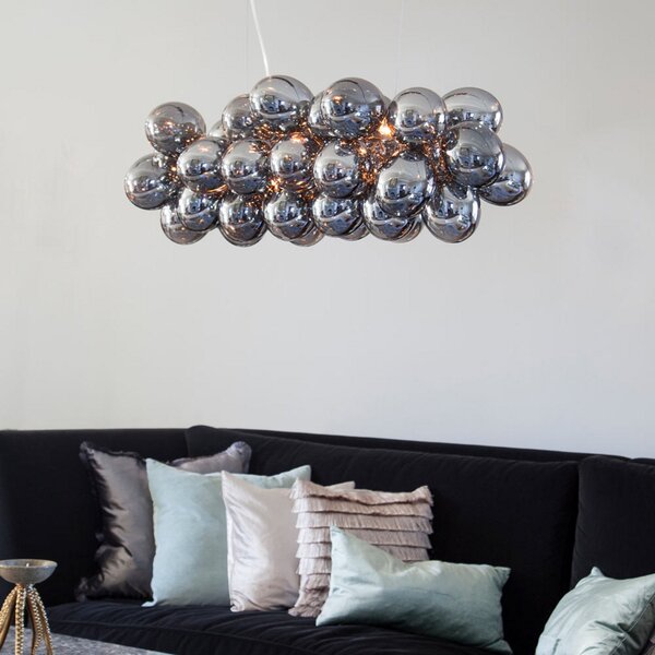 Függőlámpa By Rydéns, Gross Bar, dimmable, Szürke, Nappali, Üveg, Dizájn