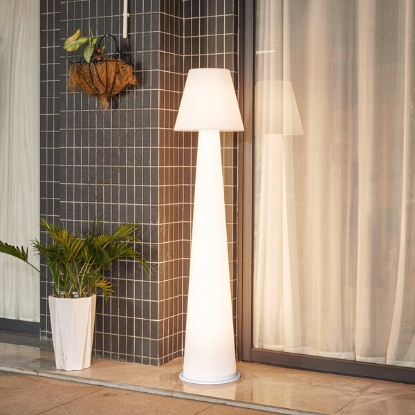 Kültéri Lámpa Lucande, Gauri, dimmable, Fehér, Terasz, Műanyag, Modern