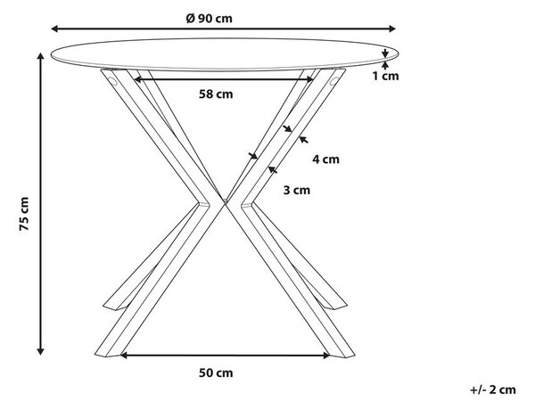 Étkezőasztal ALTURA Átlátszó 90 cm 90 cm