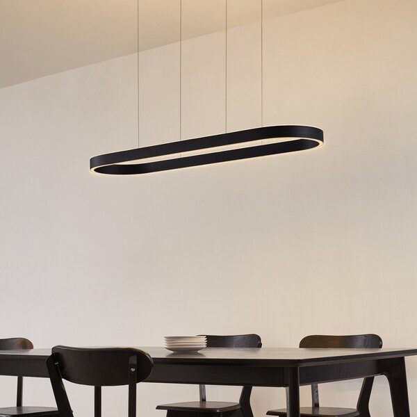 Függőlámpa Lucande, Melinay, dimmable, Fekete, Étkező, Alumínium, Modern
