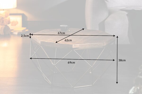 Dohányzóasztal DIAMANT 70 cm - természetes