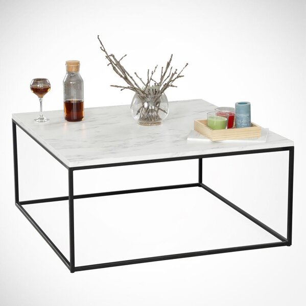 Asir Kávésasztal MARMO 43x75 cm fekete/fehér AS0527