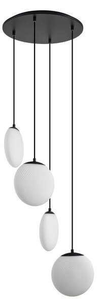 Függőlámpa Lucande, Lunelle, dimmable, Fehér, Nappali, Üveg, Modern