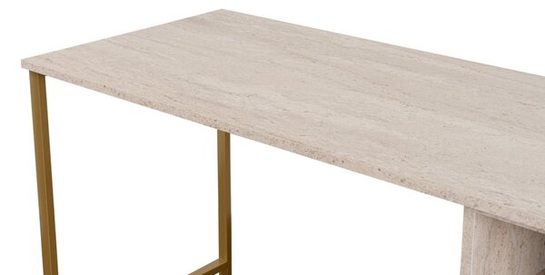 Twin Study Desk - travertin/arany íróasztal