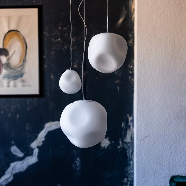 Függőlámpa Foscarini, Hoba Midi, Fehér, Nappali, Üveg, Dizájn