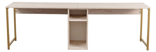 Twin Study Desk - travertin/arany íróasztal